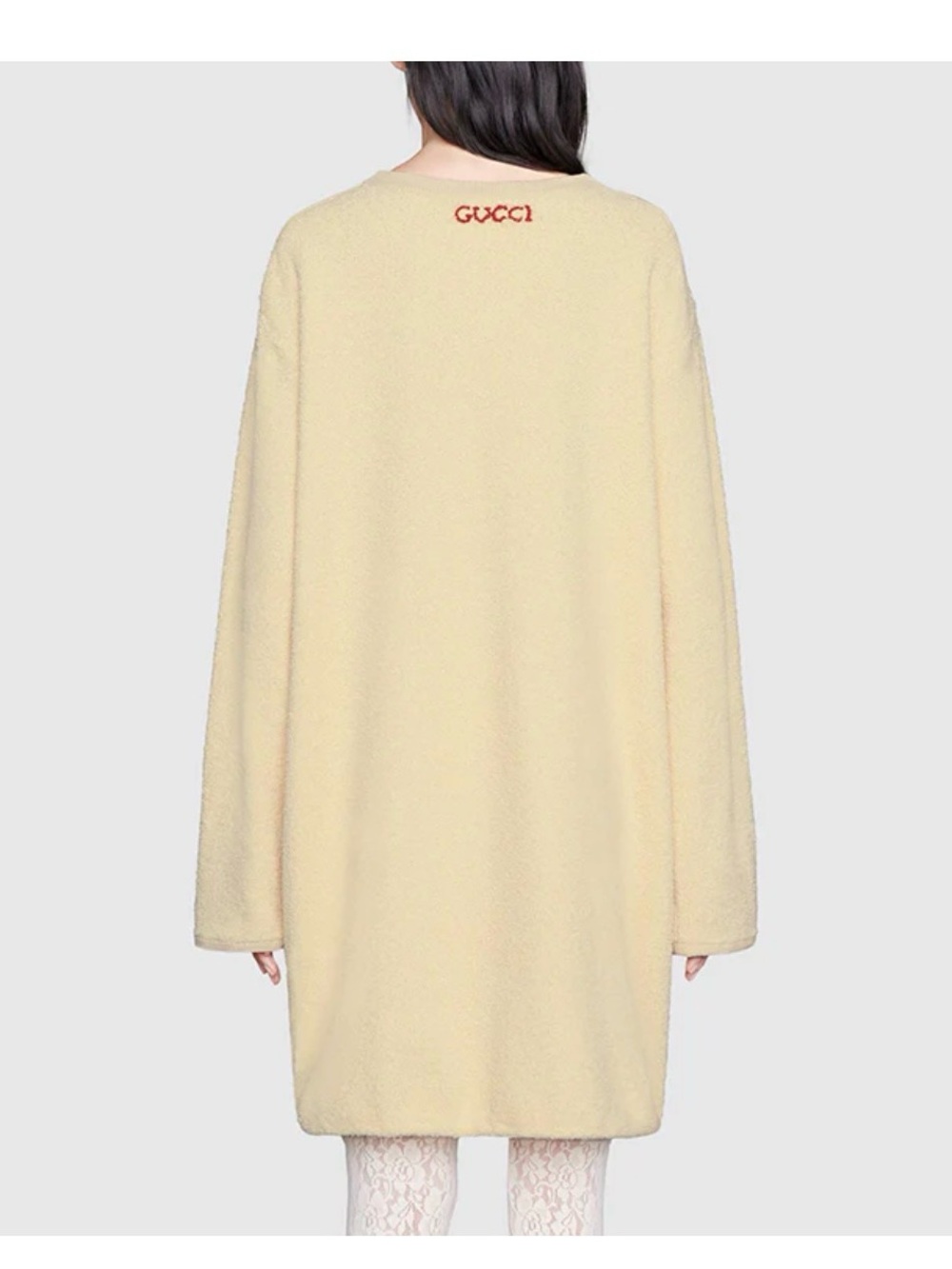 GUCCI X DISNEY CREAM TERRY CLOTH MICKEY MOUSE SWEATER DRESS SIZE L - Picture 4 of 7